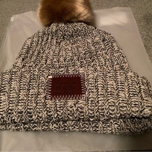 Love Your Melon cuffed pom beanie